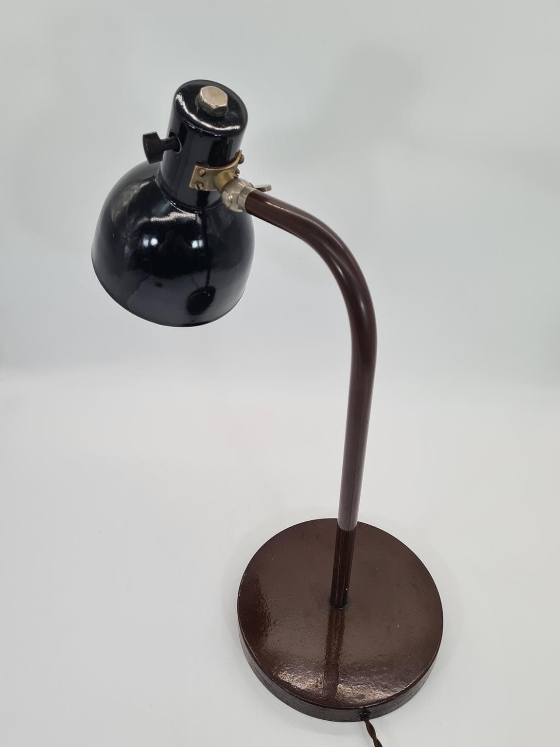 Lampa biurkowa, czarna, metal, Niemcy, lata 60. - 232168