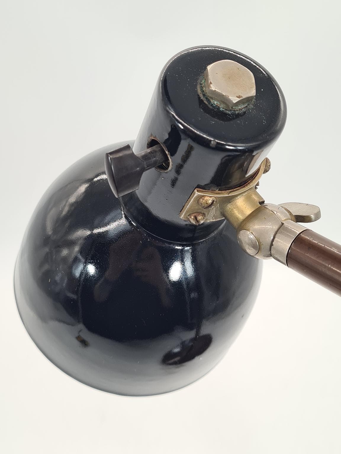 Lampa biurkowa, czarna, metal, Niemcy, lata 60. - 232163