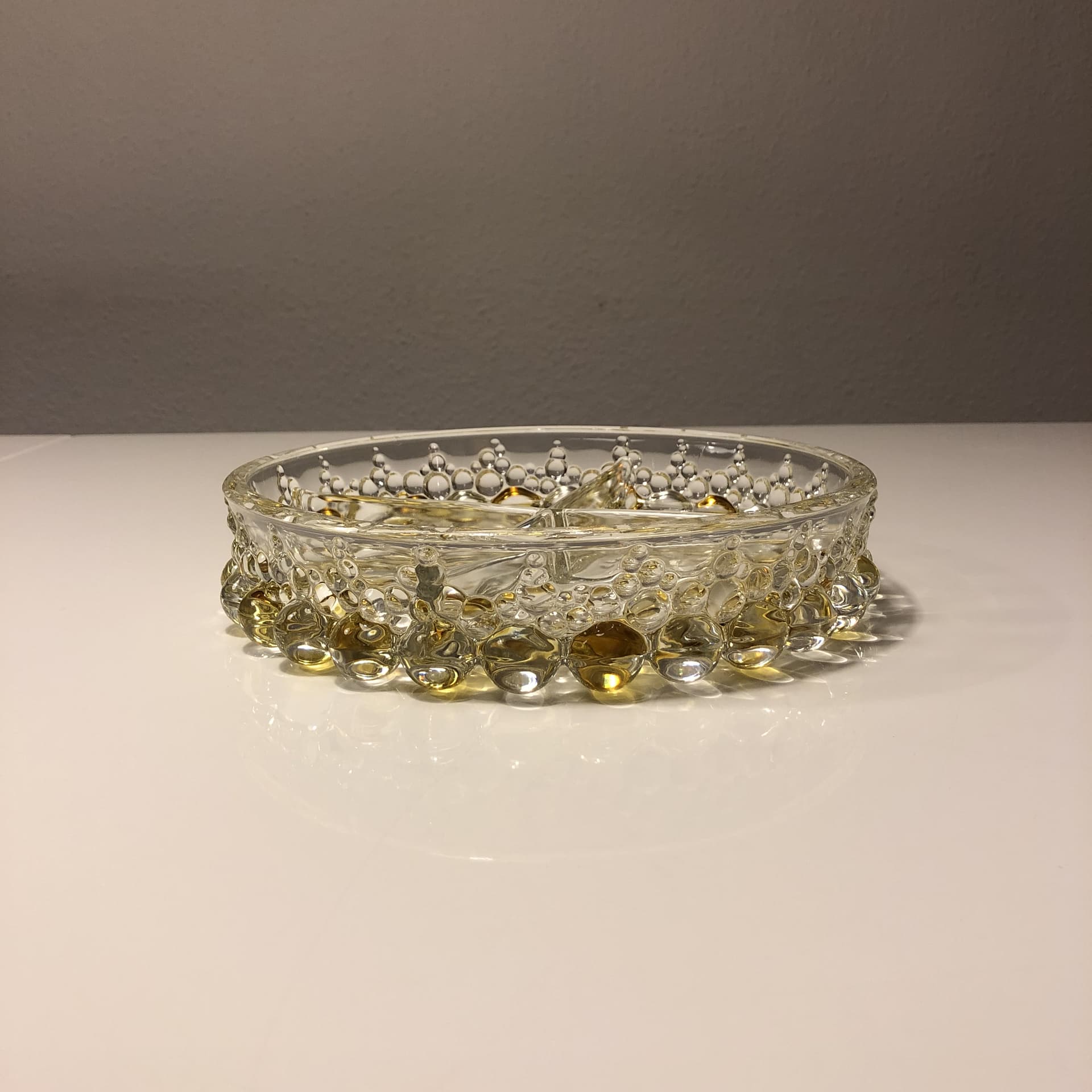 Transparent Divided Bubble Glass Bowl, for Walther Glas, Germany, 1970s - 81967