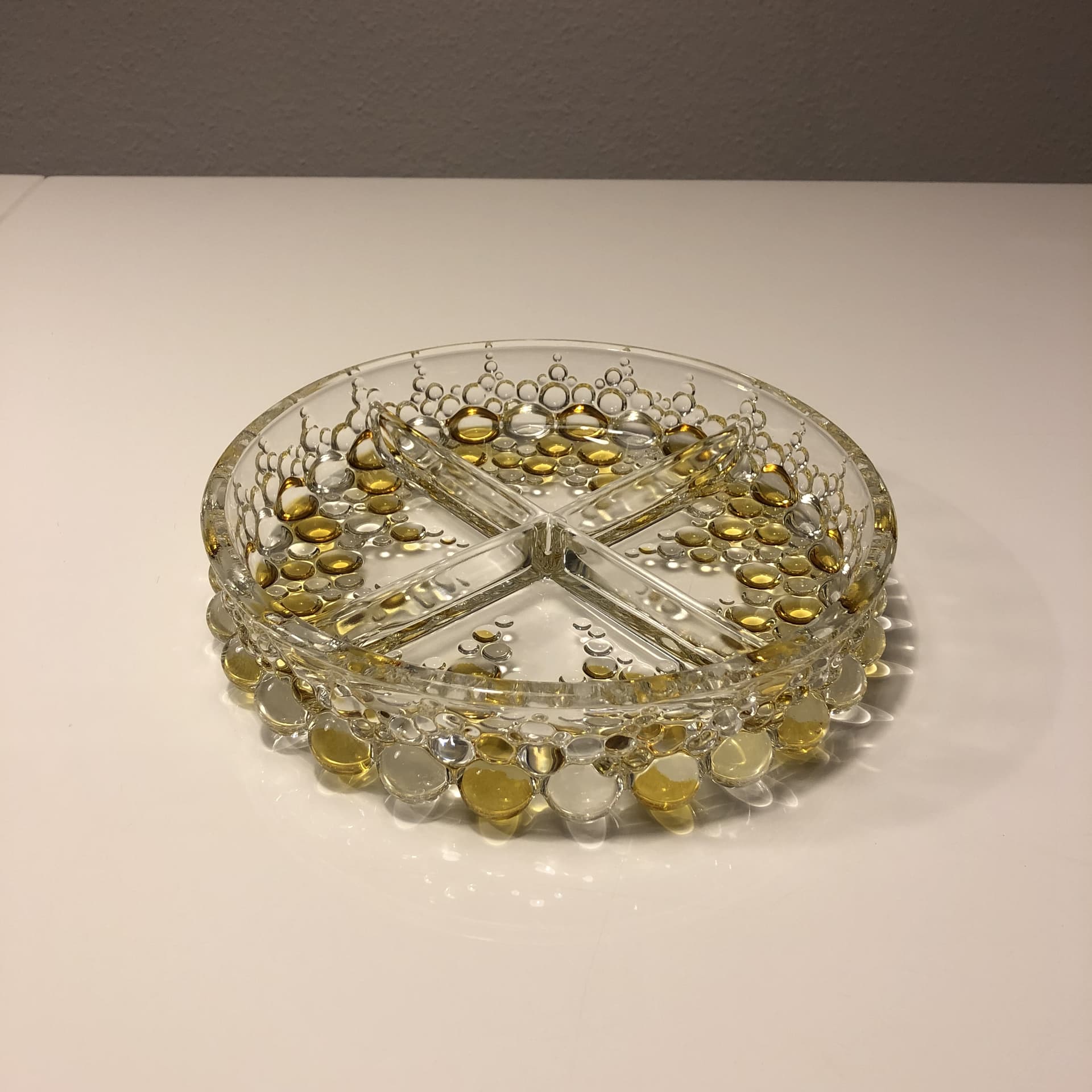 Transparent Divided Bubble Glass Bowl, for Walther Glas, Germany, 1970s - 81968