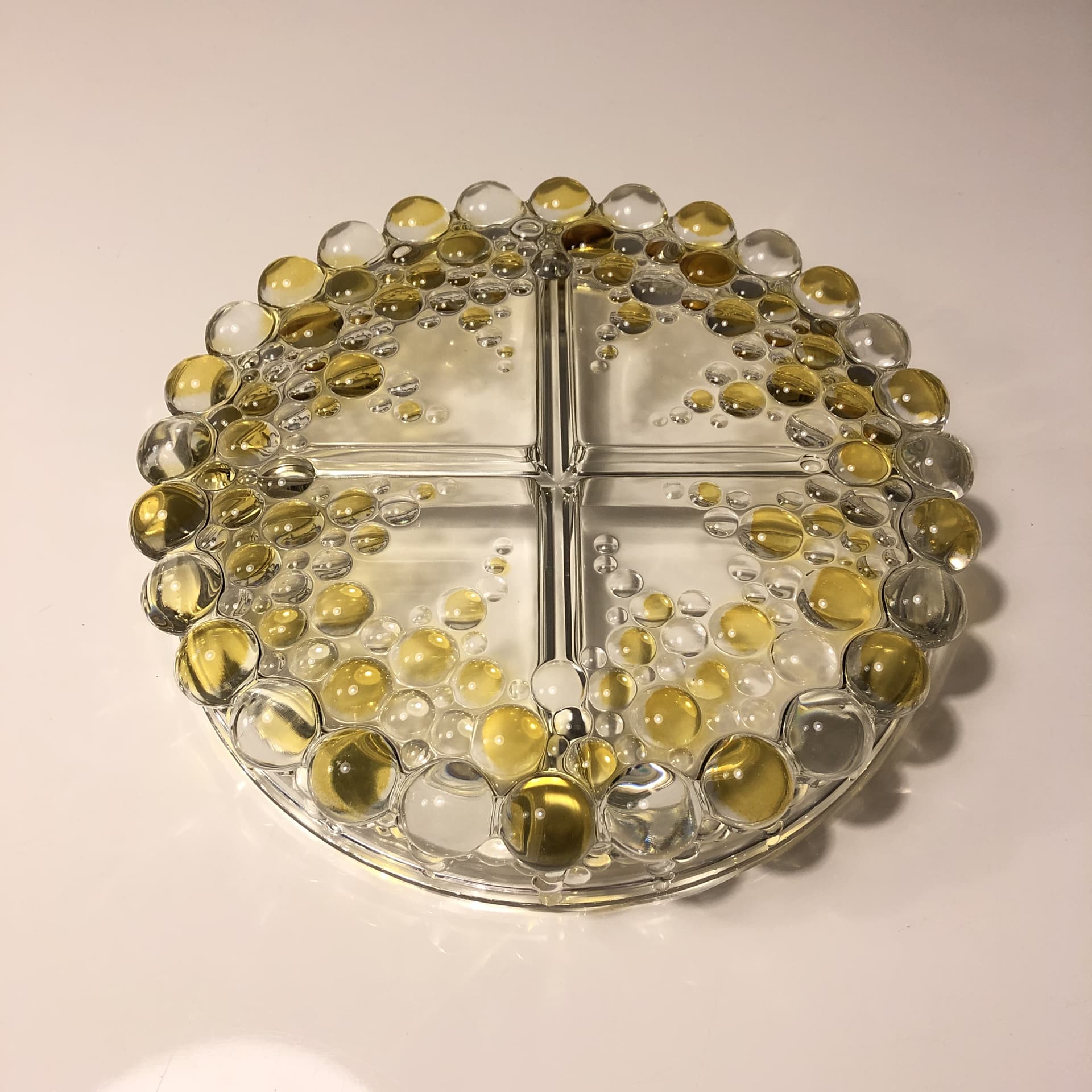 Transparent Divided Bubble Glass Bowl, for Walther Glas, Germany, 1970s - 81970