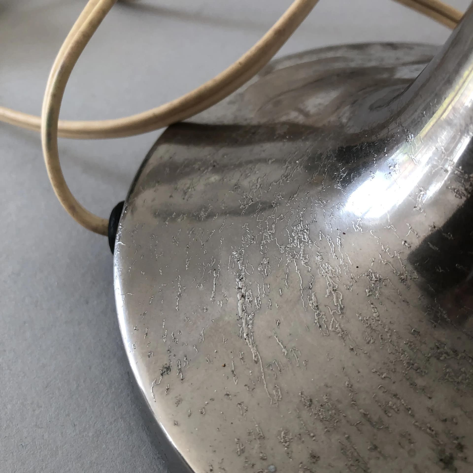 Lampka nocna LN-3, srebrny, stal chromowana, Polska, lata 70. - 17690