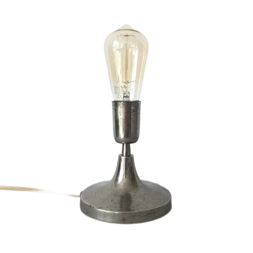 Lampka nocna LN-3, srebrny, stal chromowana, Polska, lata 70.