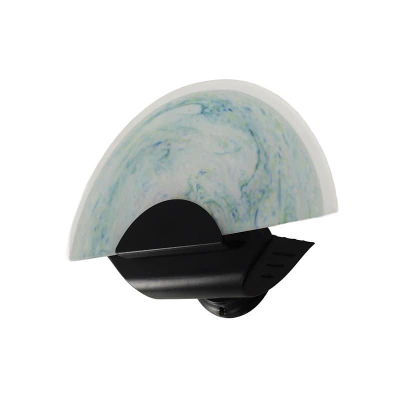 Kinkiet ścienny Murano, szkło multikolor, metal czarny, Włochy, lata 70.