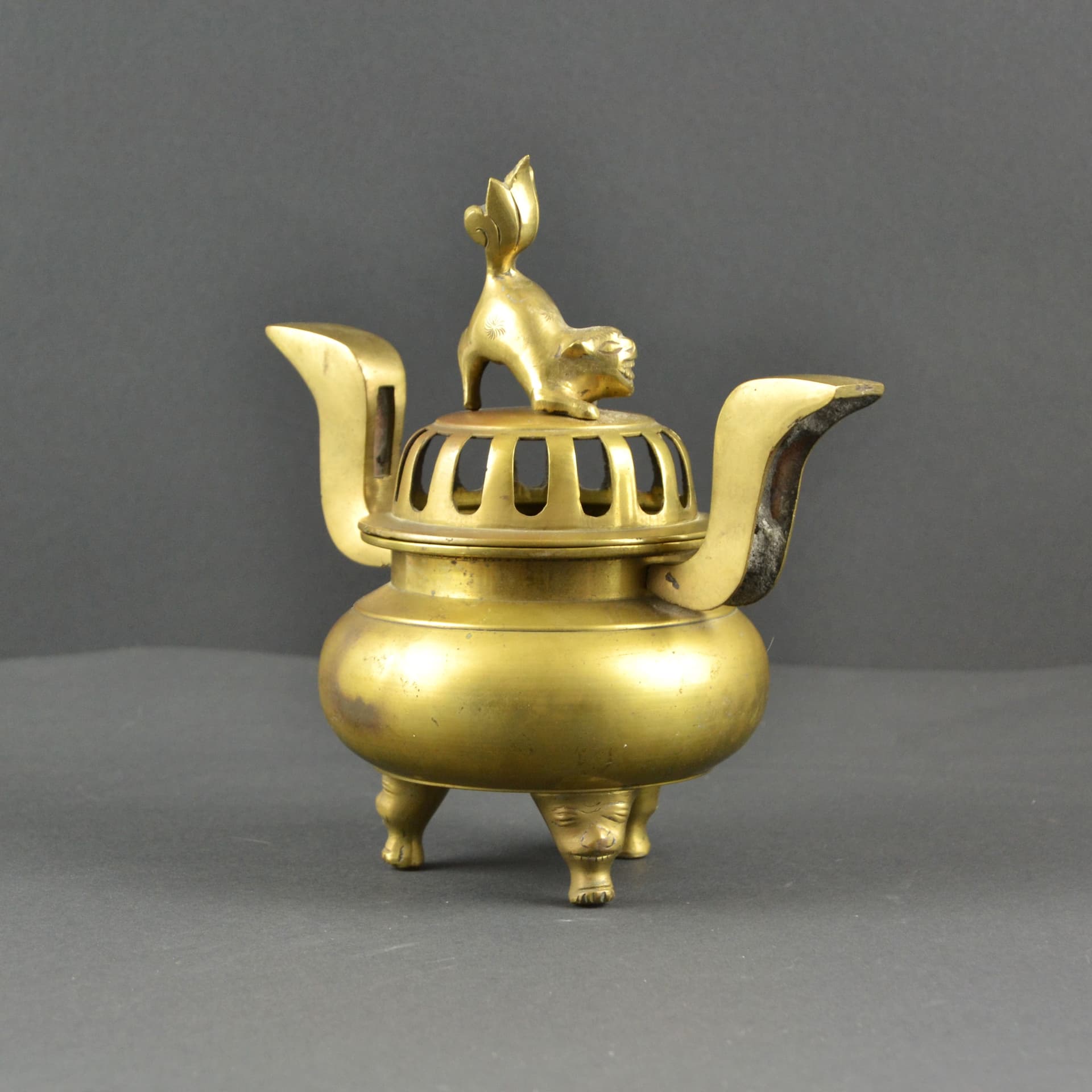 Kadzielnica, złoty mosiądz, Japonia, XIX w. - 79367