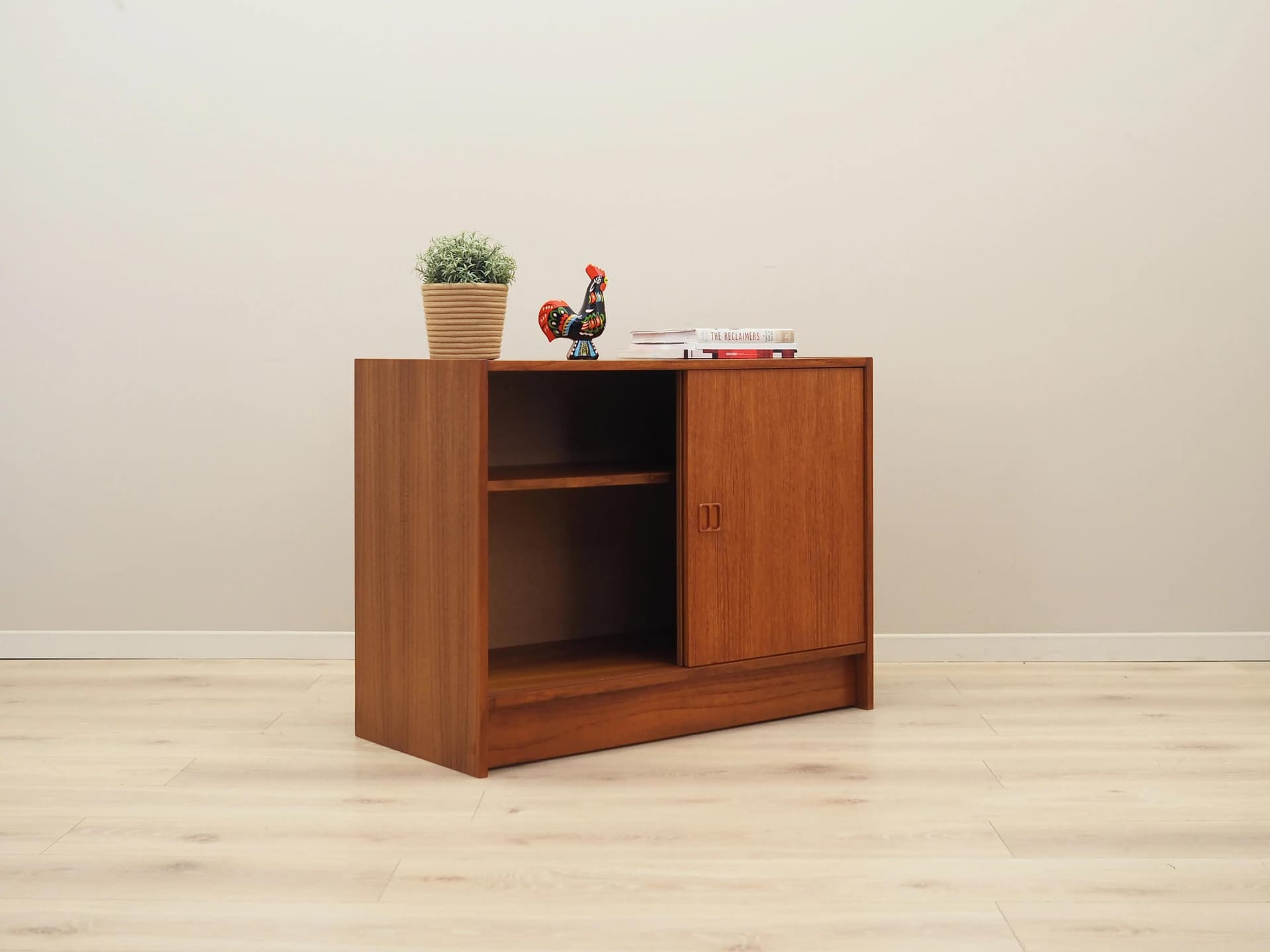 Szafka, mid-century modern, pomarańczowy, teak, Dania, lata 60. - 17450