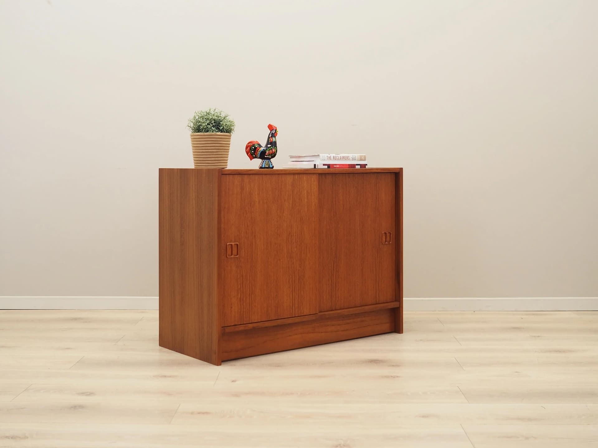 Szafka, mid-century modern, pomarańczowy, teak, Dania, lata 60. - 17449