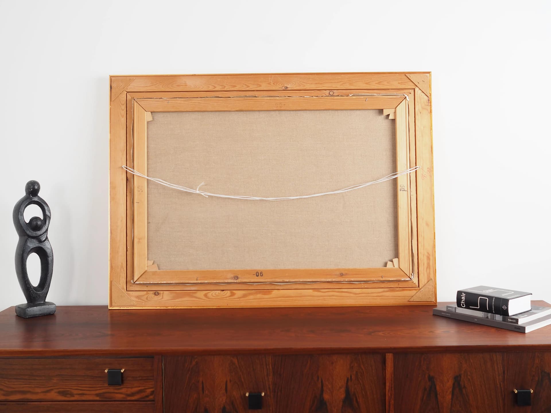 Obraz Złamane drzewo, zielony, olej na płótnie, Polska, lata 70. - 17421