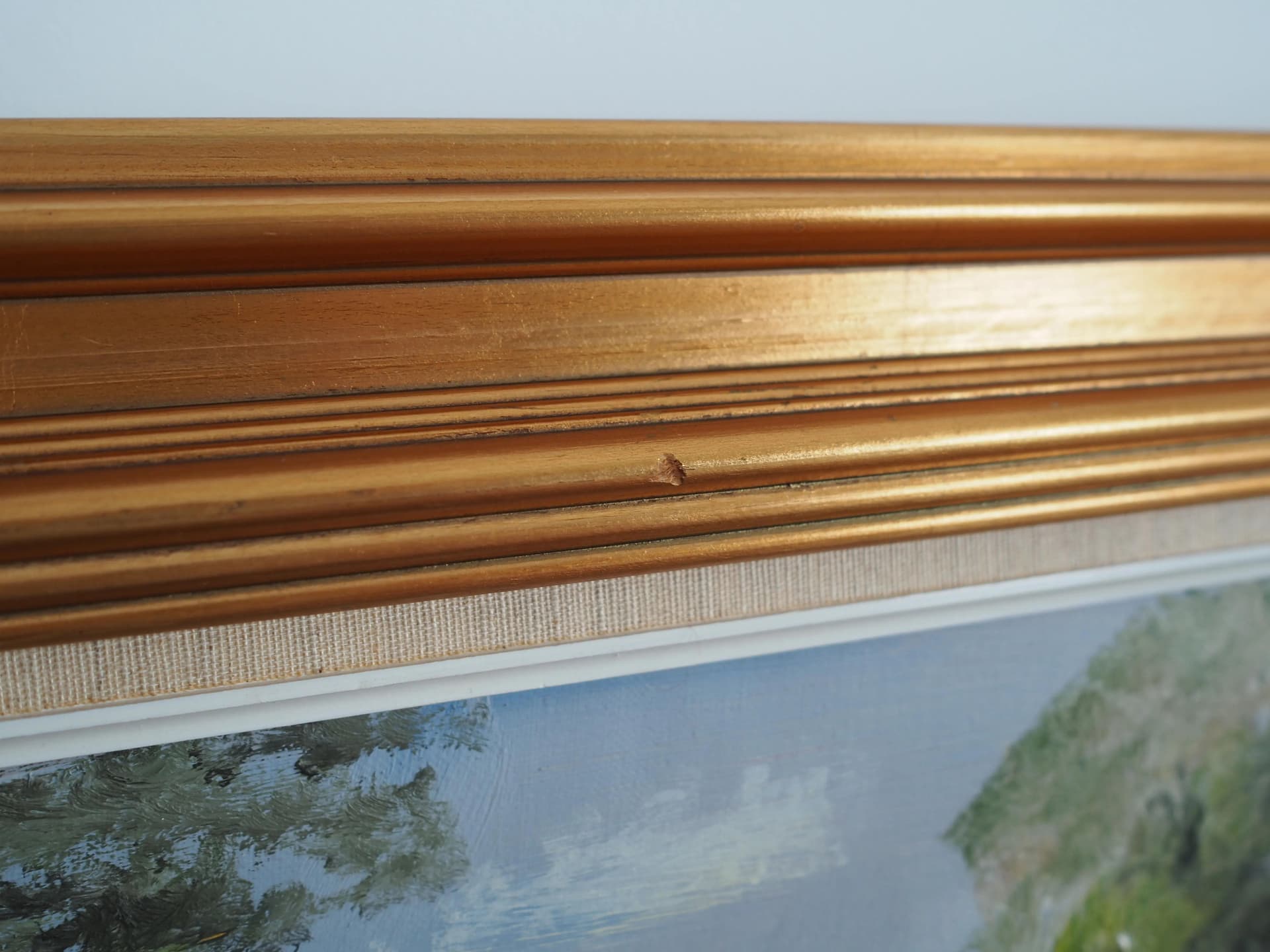 Obraz Złamane drzewo, zielony, olej na płótnie, Polska, lata 70. - 17422