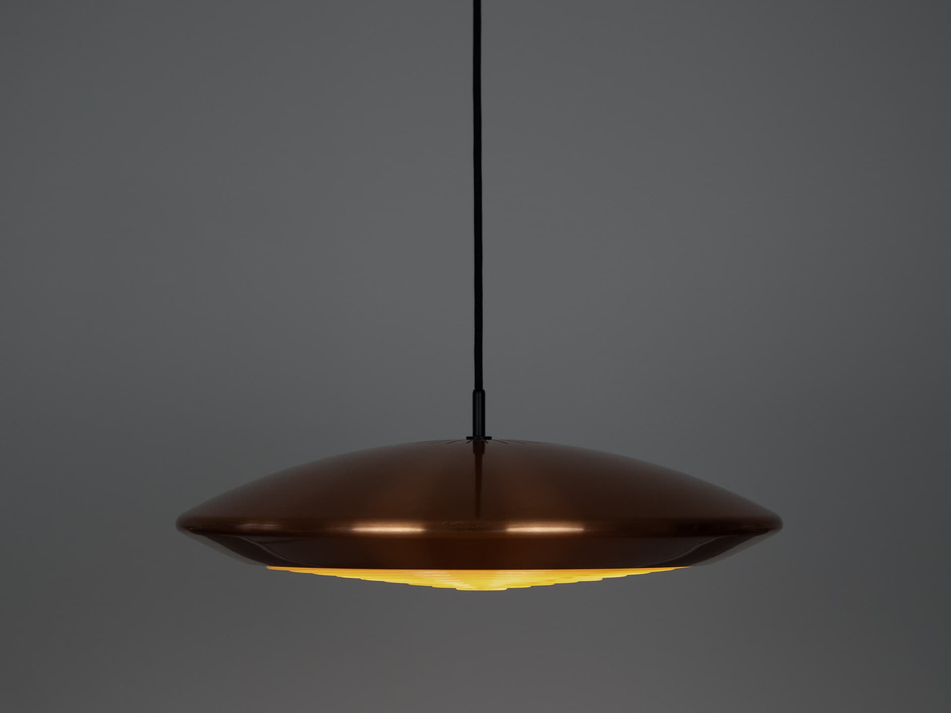 Lampa wisząca Diskos, biały, metal, proj. J. Hammerborg, Fog & Mørup, Dania, lata 60. - 237229