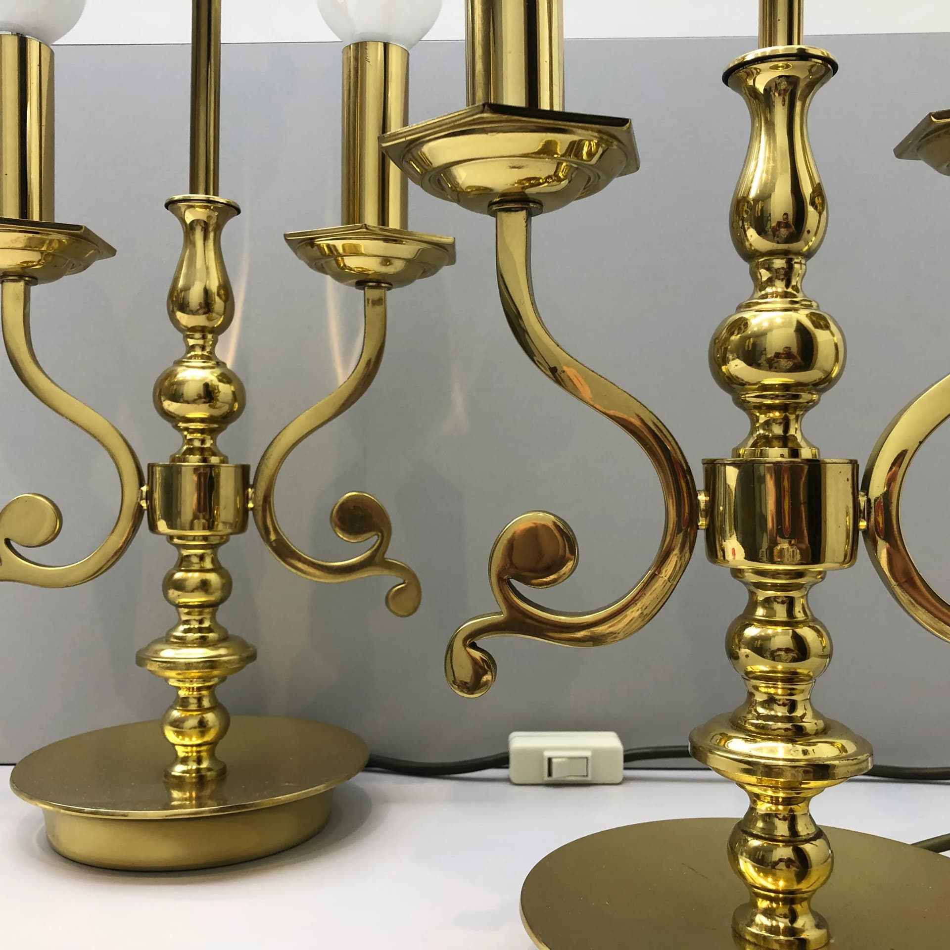 Para lamp nocnych, złocony mosiądz, Leclaire & Schäfer, Niemcy, lata 60. - 17645