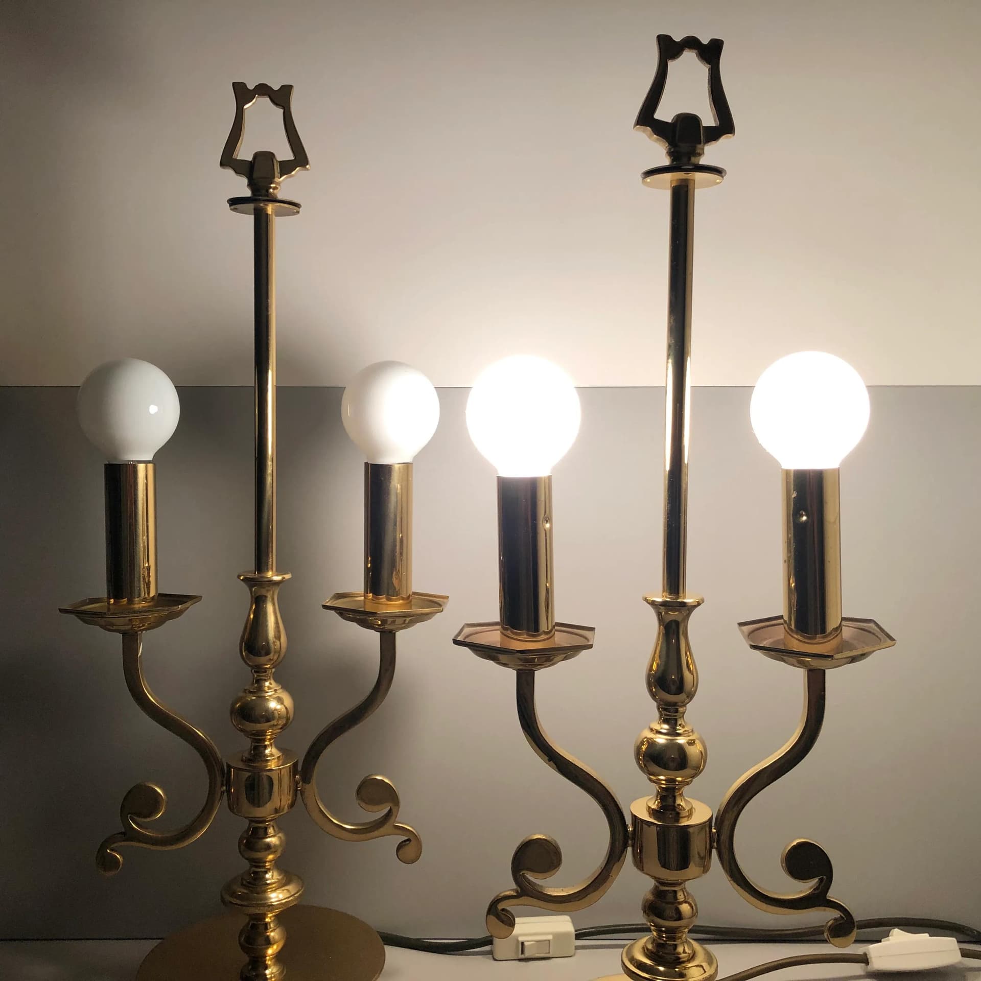 Para lamp nocnych, złocony mosiądz, Leclaire & Schäfer, Niemcy, lata 60. - 17637