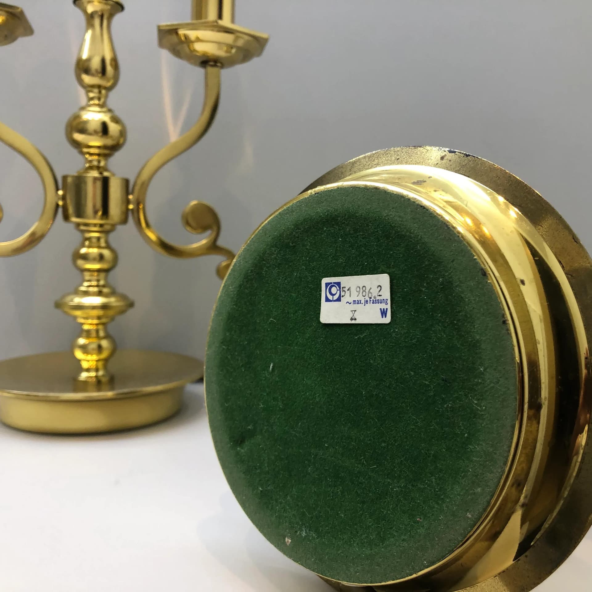 Para lamp nocnych, złocony mosiądz, Leclaire & Schäfer, Niemcy, lata 60. - 17642