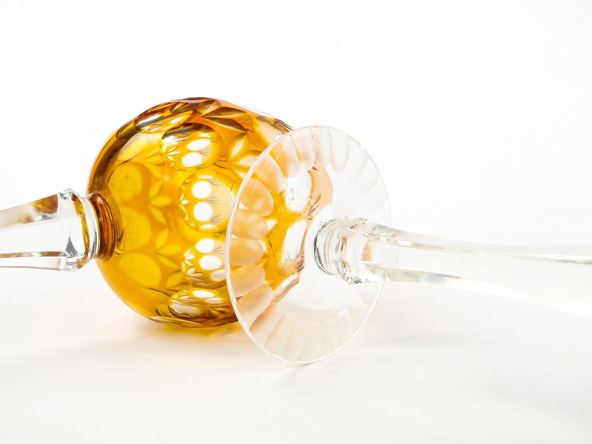 Kielich art déco, fioletowy kryształ, Austria, lata 30. - 17800