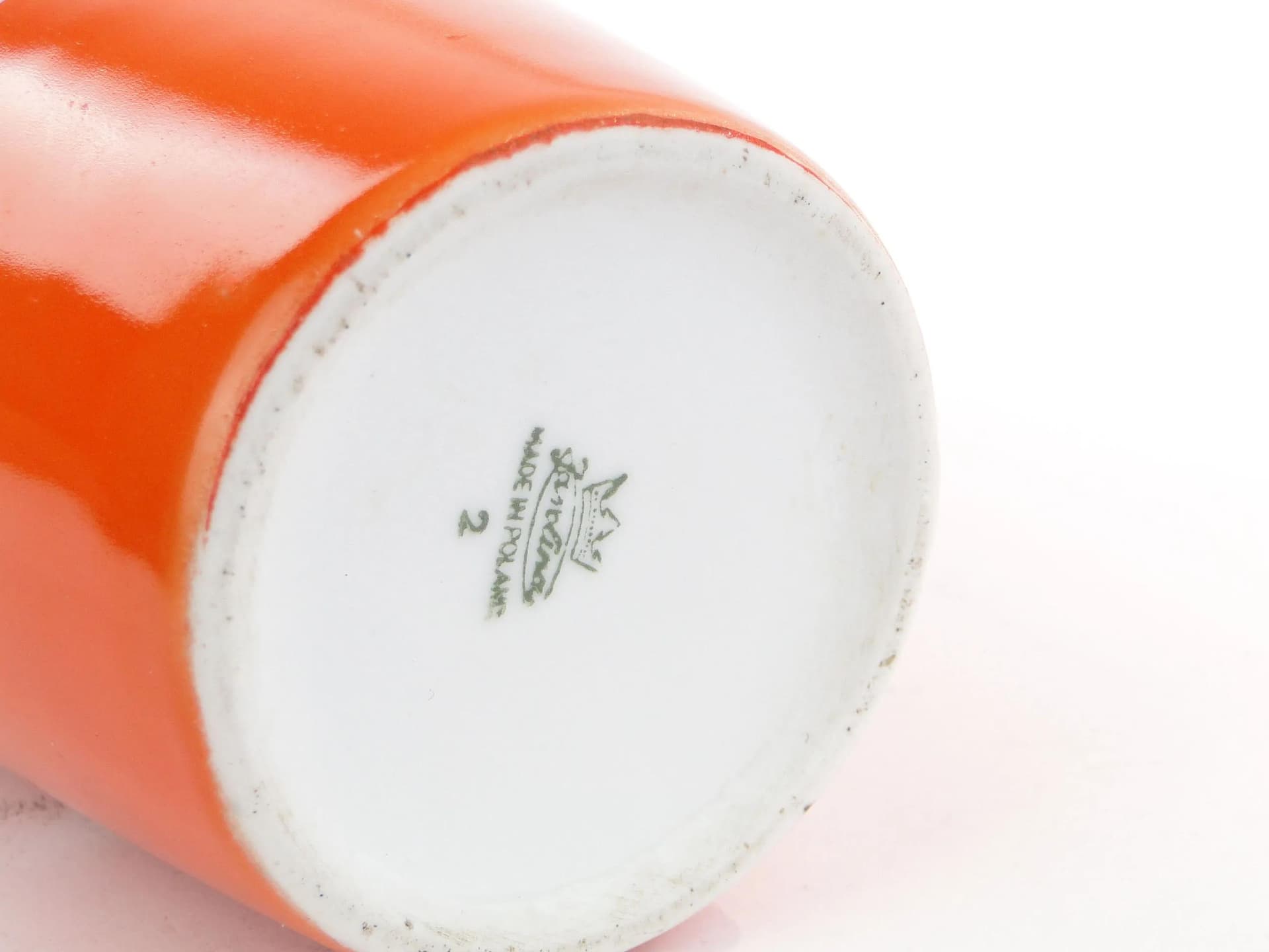 Wazon, pomarańczowy, porcelana, Polska, lata 60. - 17791