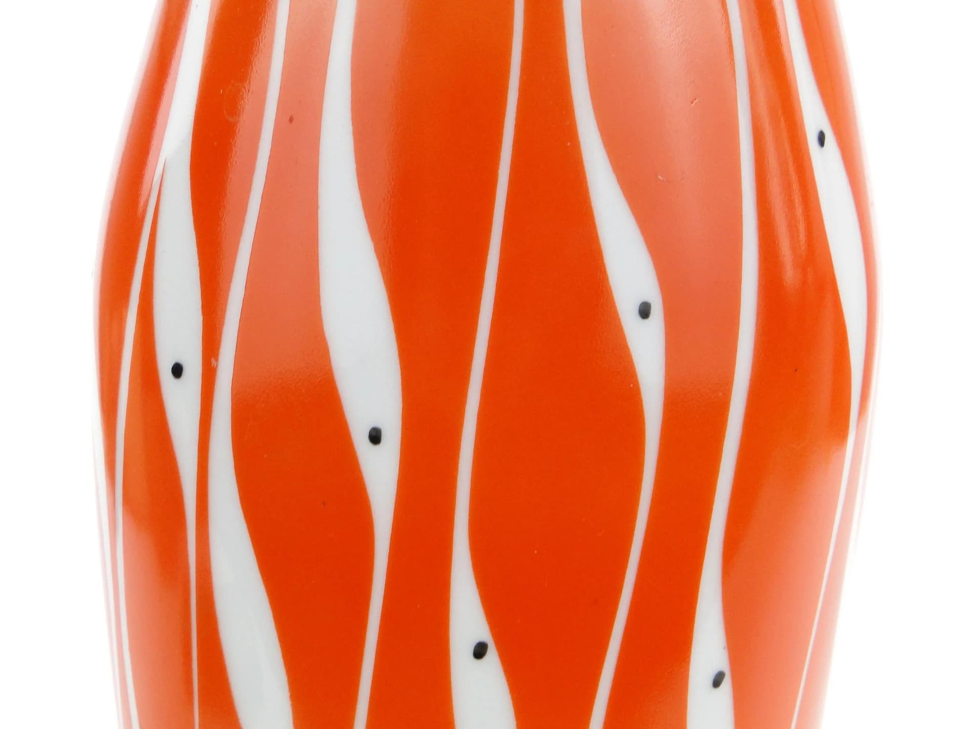 Wazon, pomarańczowy, porcelana, Polska, lata 60. - 17792