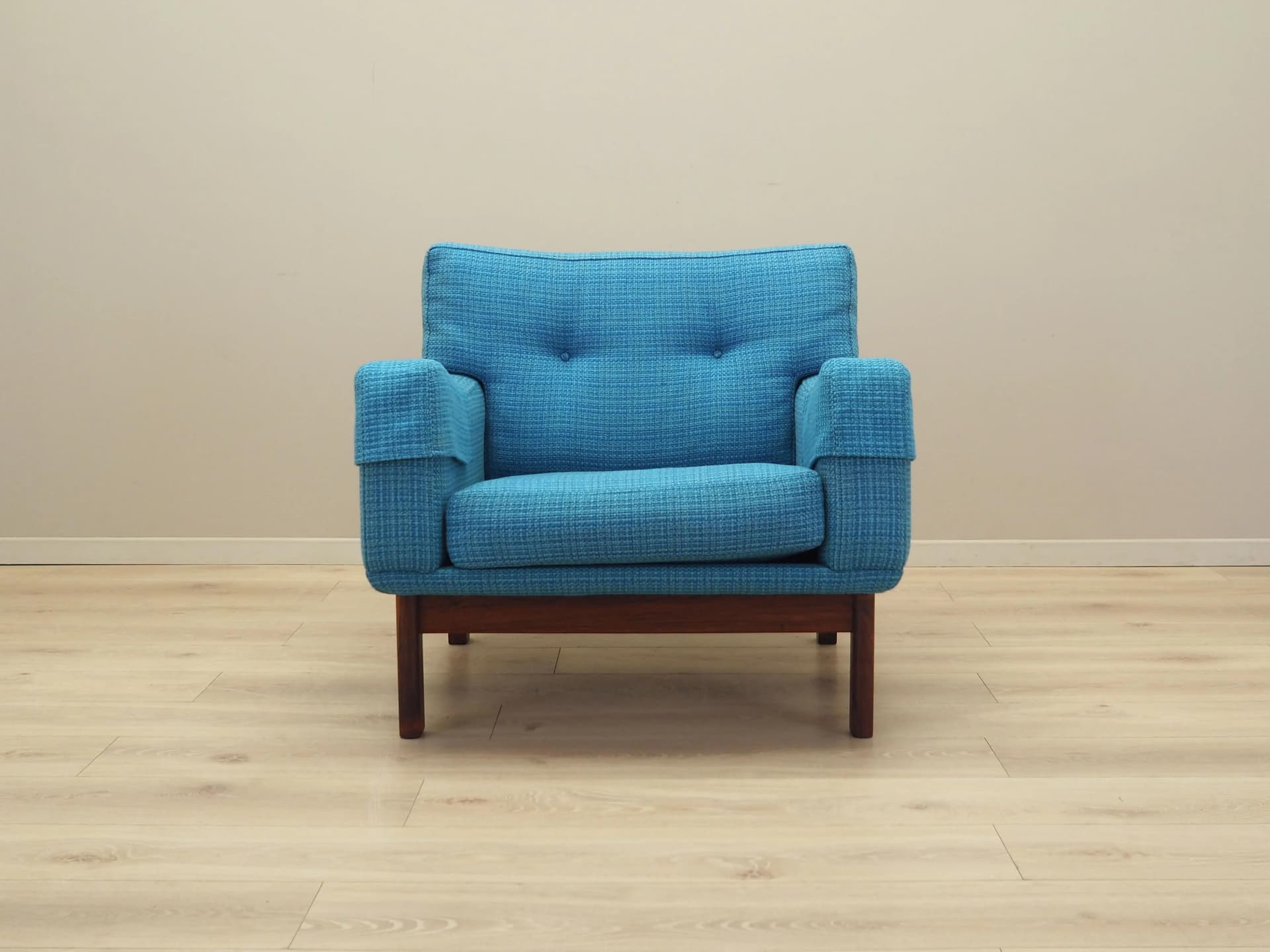 Lounge chair, turquoise, rosewood, Denmark, 1960s. - 17302