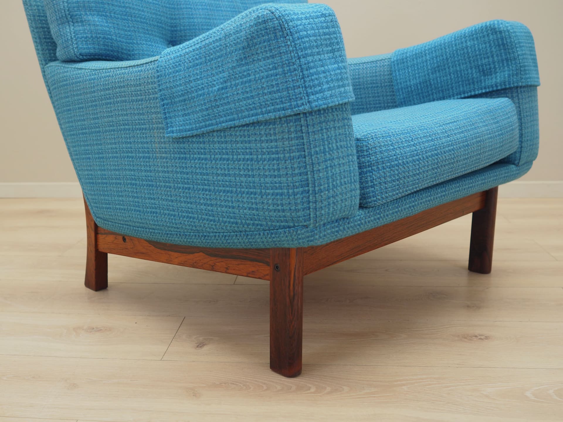 Lounge chair, turquoise, rosewood, Denmark, 1960s. - 78225