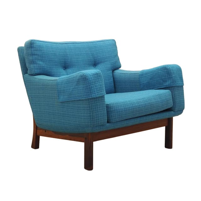 Lounge chair, turquoise, rosewood, Denmark, 1960s. - DIMENSION