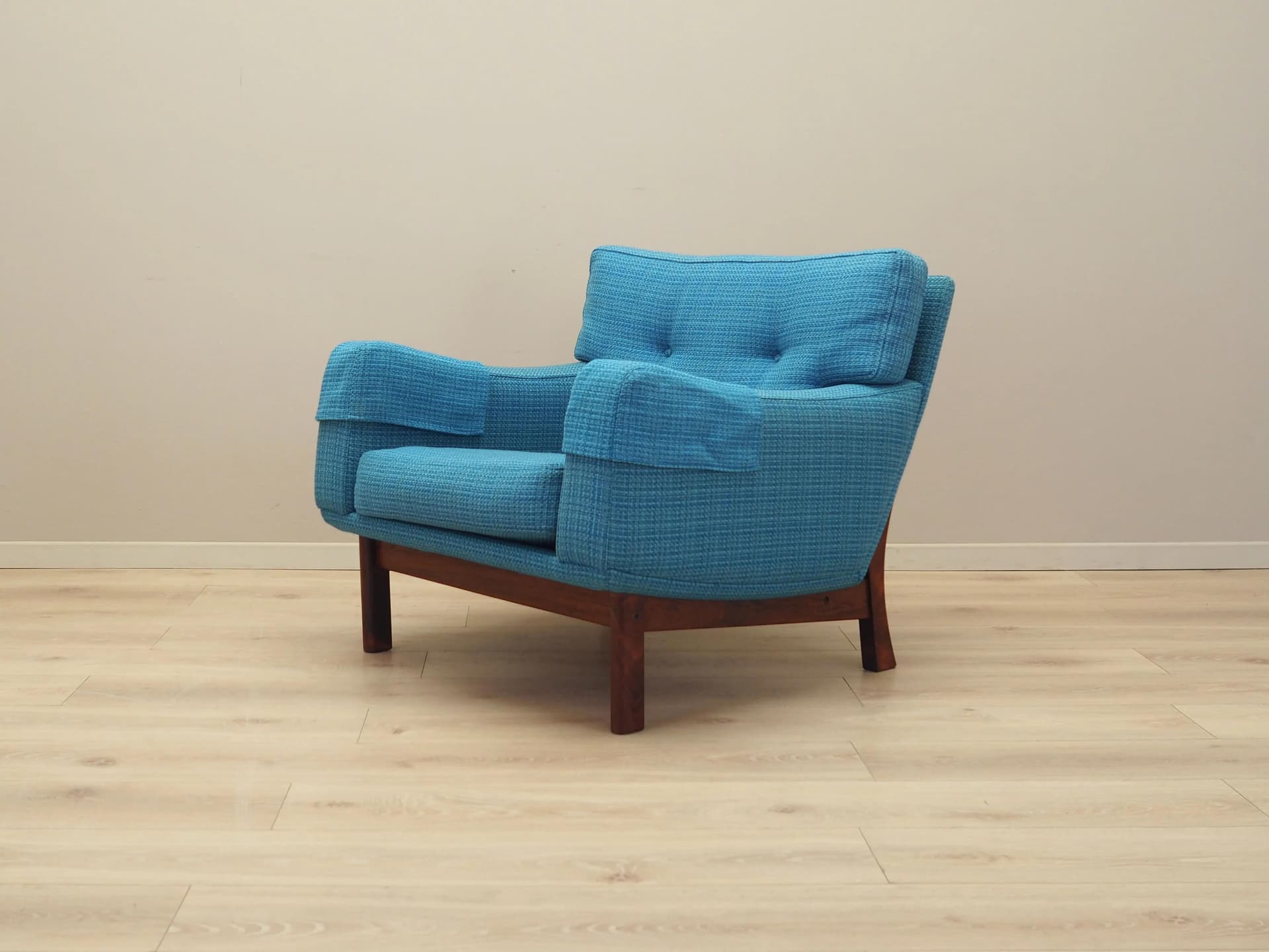 Lounge chair, turquoise, rosewood, Denmark, 1960s. - 17303