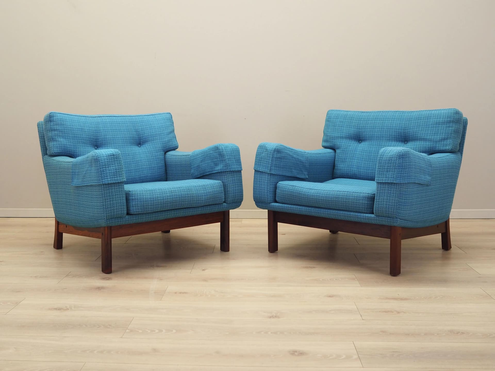 Lounge chair, turquoise, rosewood, Denmark, 1960s. - 17301