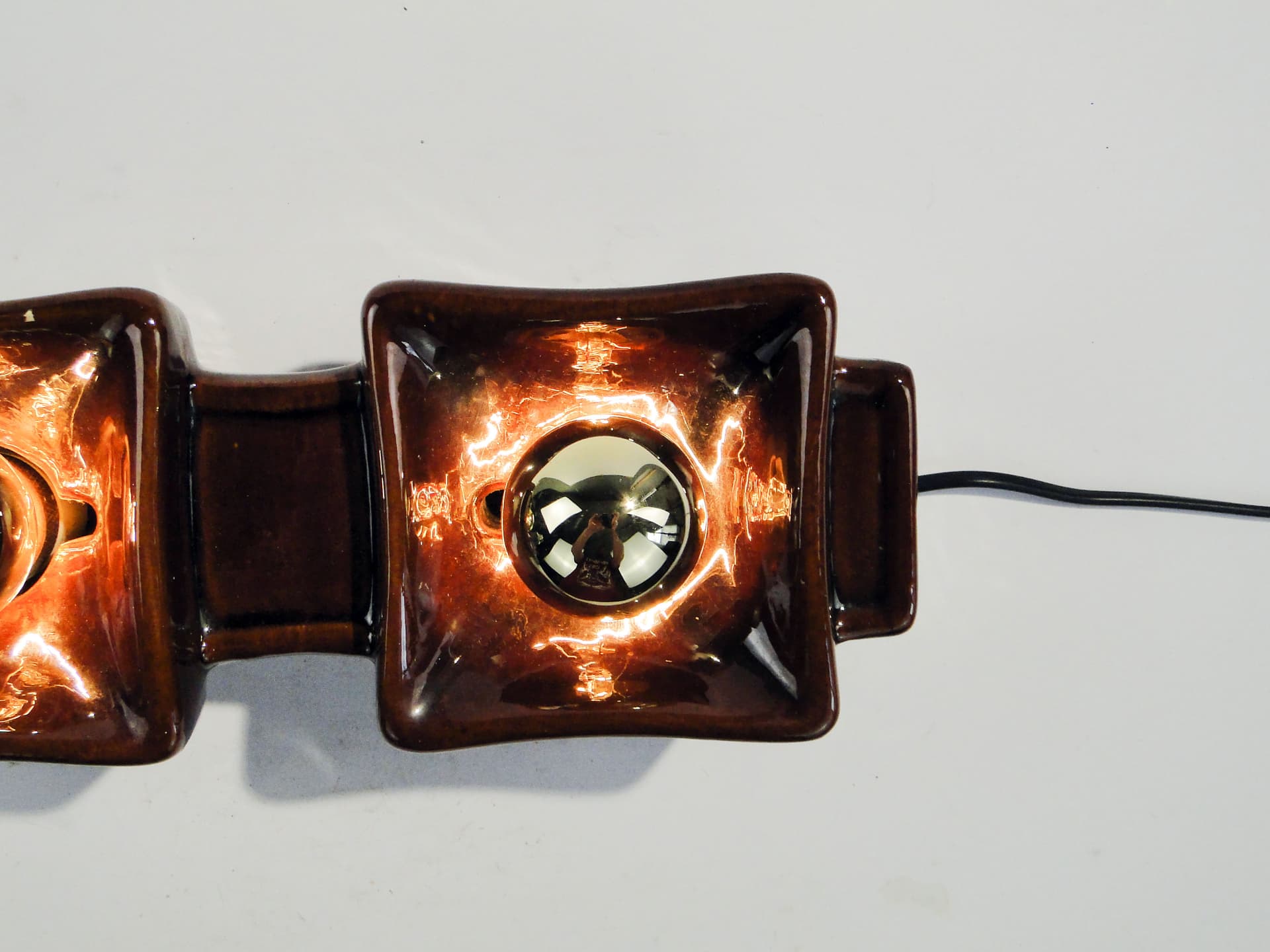 Kinkiet, brązowy ciemny, ceramika, Niemcy, lata 60. - 1741