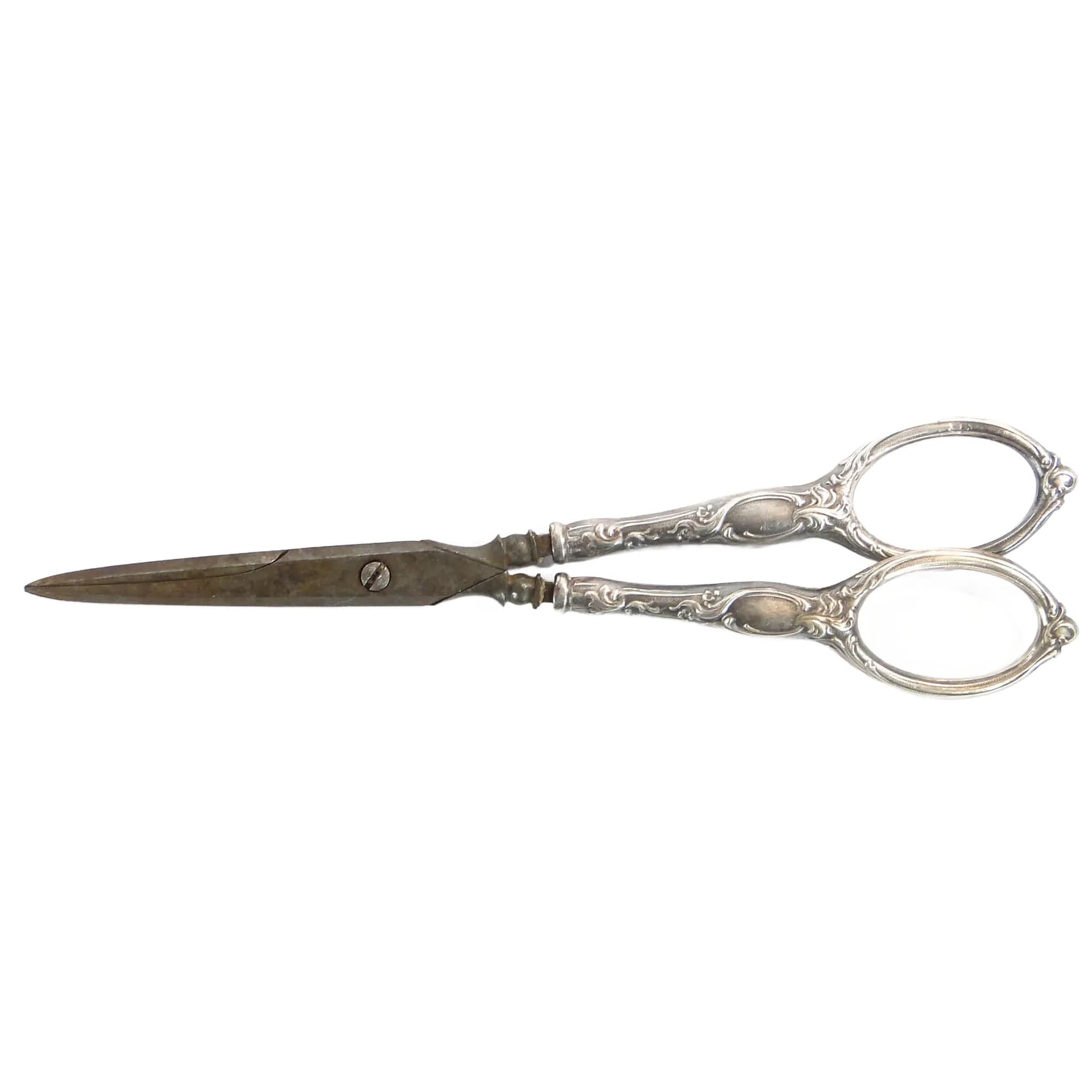 Table Scissors Art Nouveau, silver, steel, France, 19th c.
