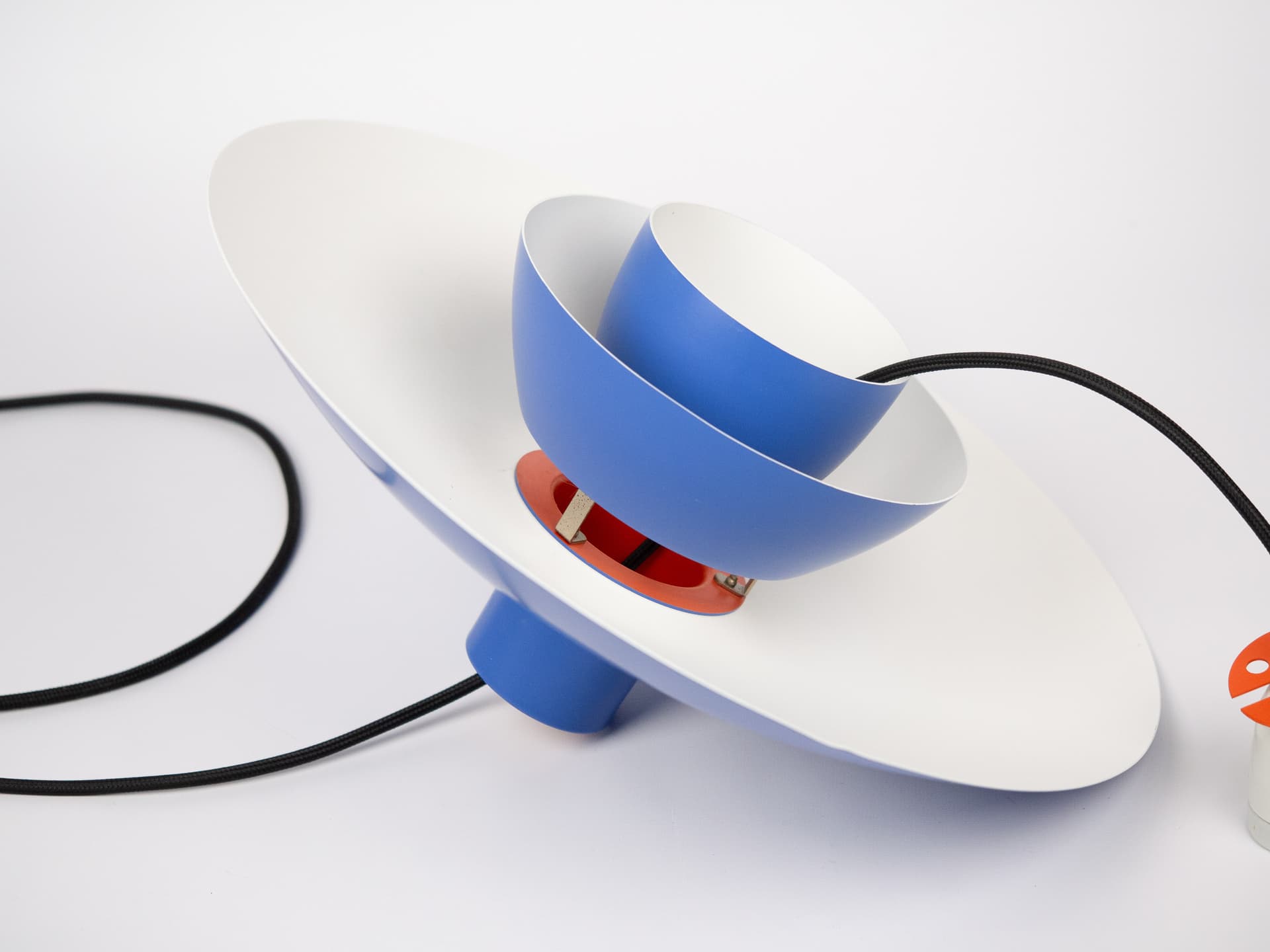 Lampa wisząca PH 4/3, niebieski, metal, proj. P. Henningsen, Louis Poulsen, Dania, lata 70. - 239416