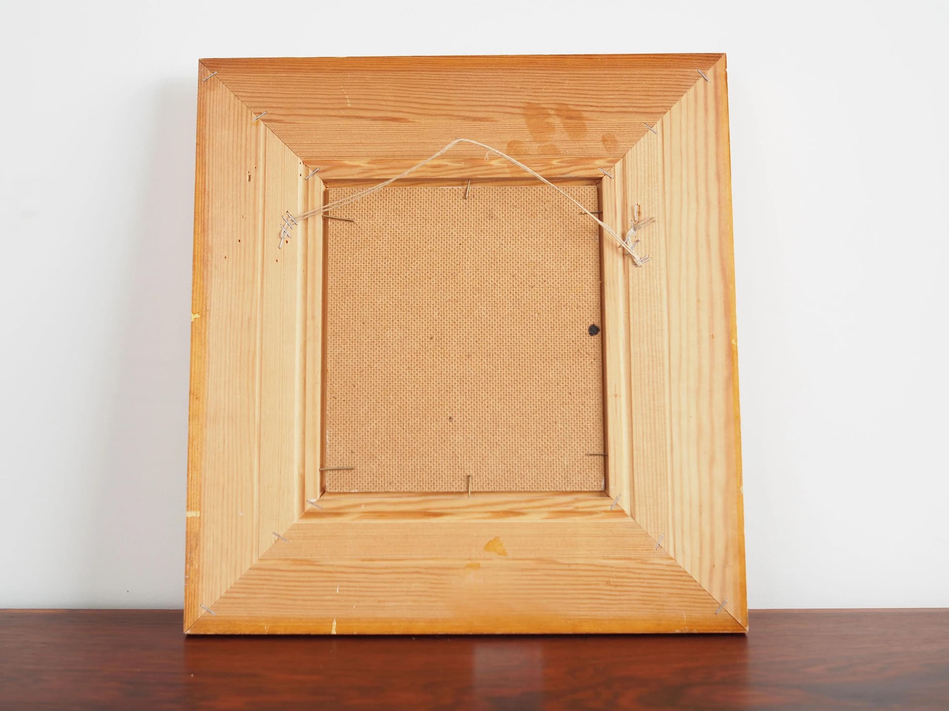 Obraz Wiejska izba, skandynawski design, brązowy, drewno, Polska, lata 70. - 17275