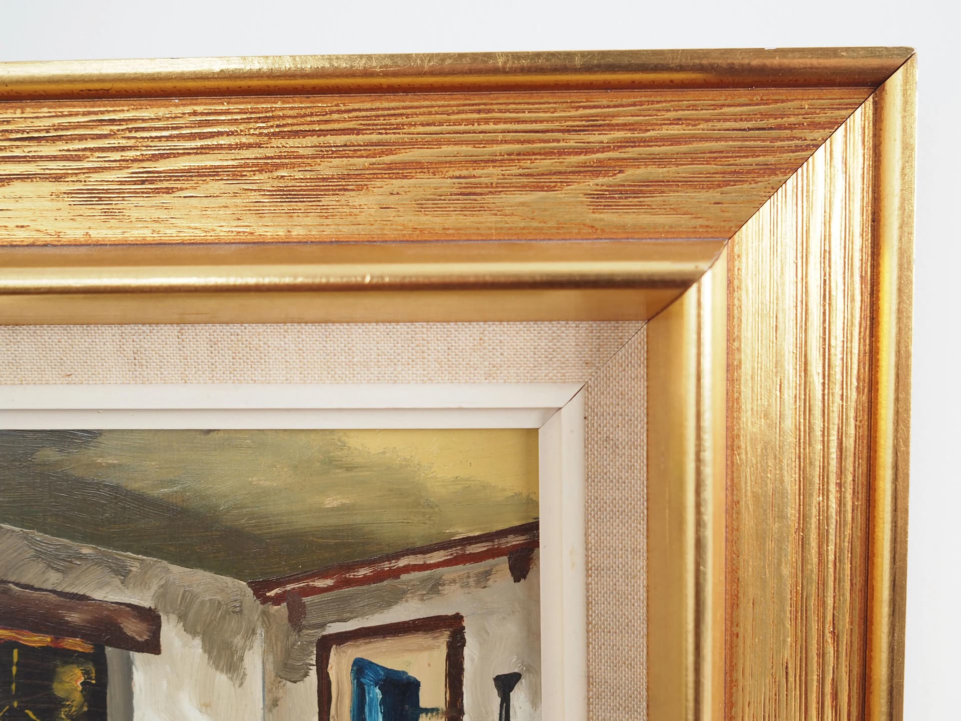 Obraz Wiejska izba, skandynawski design, brązowy, drewno, Polska, lata 70. - 17279