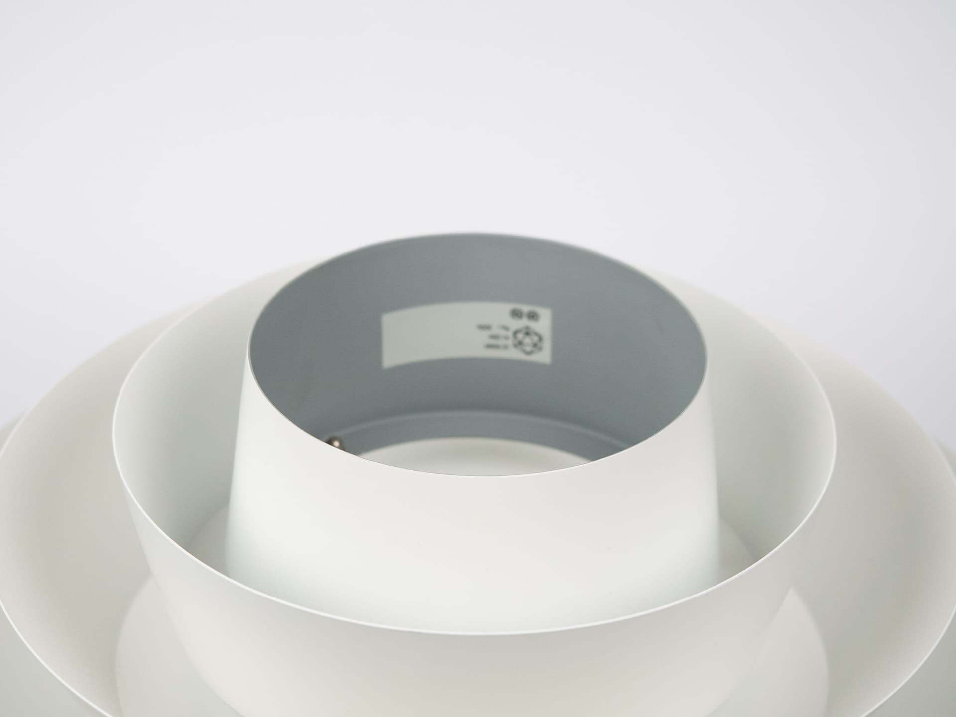 Lampa wisząca Verona, biały, aluminium, proj. S. Middelboe, Lyfa, Dania, lata 60. - 239857