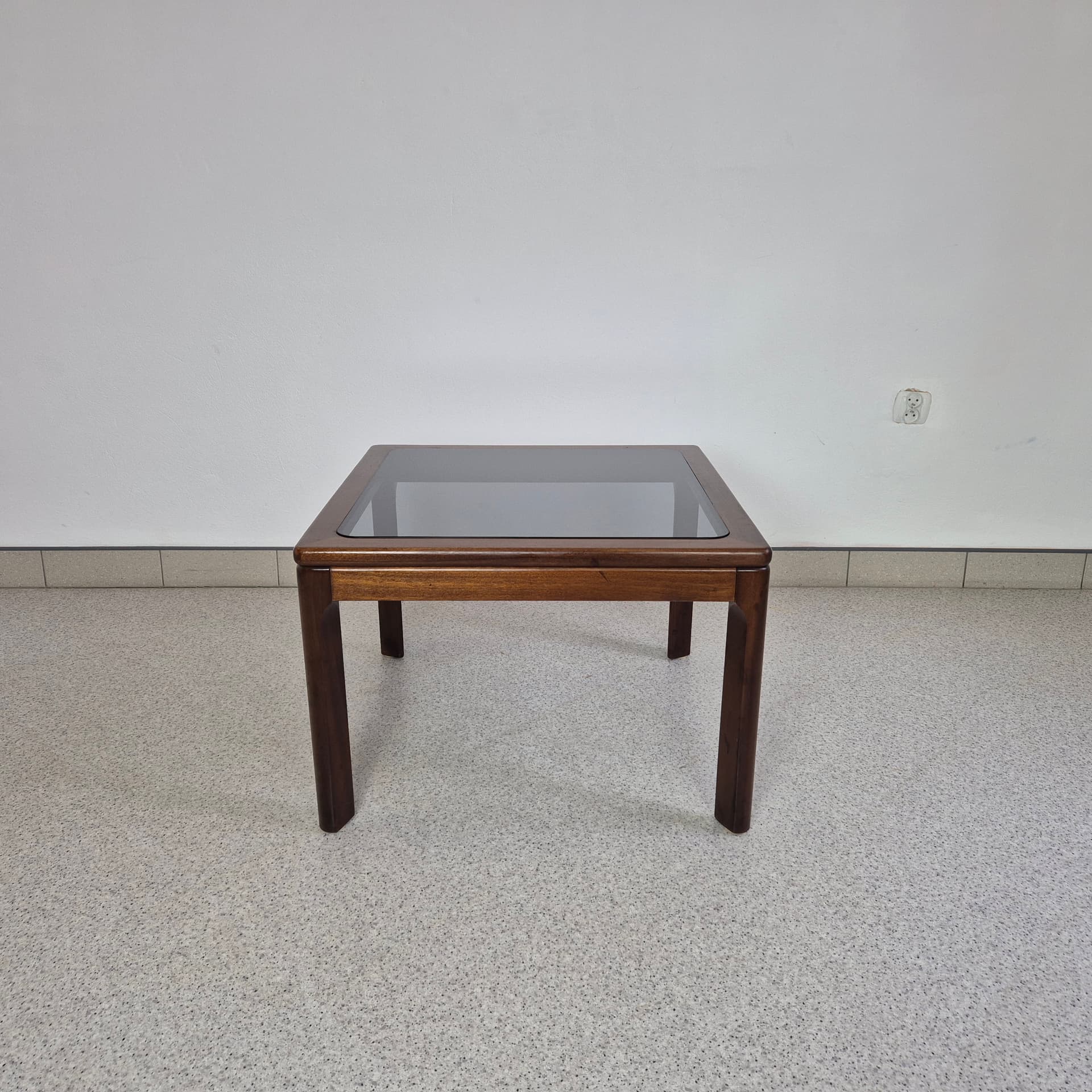 Coffee table, brown rosewood, glass, Denmark, 1960s. - 240037