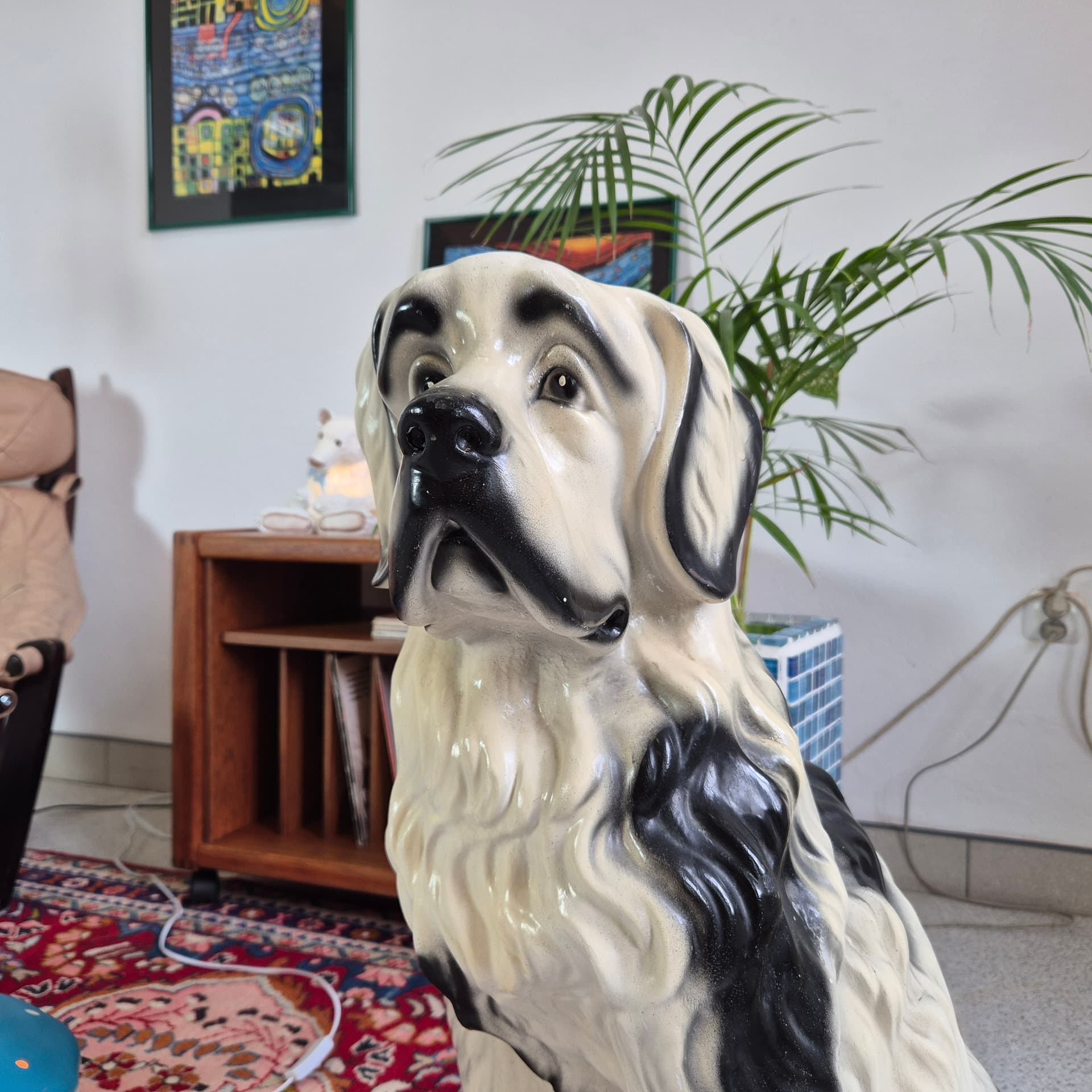 Figura bernardyna, ceramika beżowa, Niemcy, lata 60. - 240091