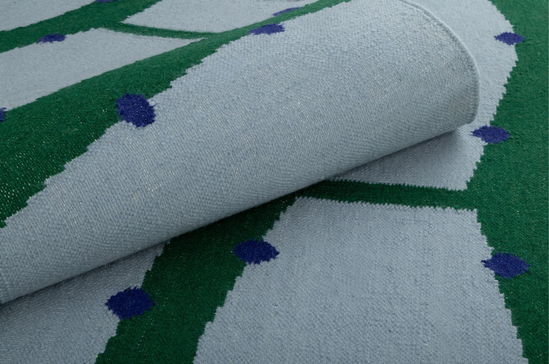 Kilim Rio Green 140x200 cm, proj. M. Konopacka, wełna, Carpets & More - 240271