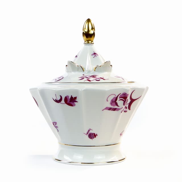 Bonbonniere Art Deco, white porcelain, Hertel Jacob, Germany, 1930s. - DIMENSION