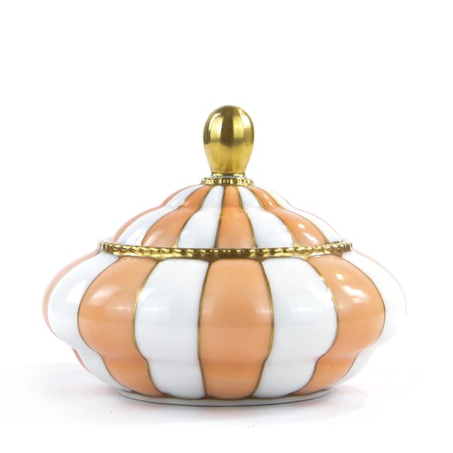 Bomboniera, biała porcelana, złocenia, Czechy, początek XX w. - WYMIARY
