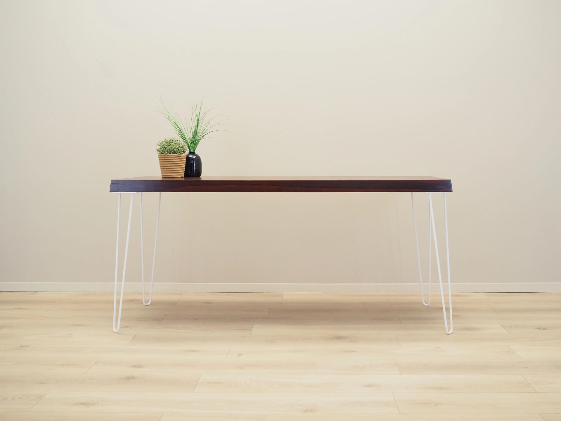 Desk, dark brown rosewood, white metal, Denmark, 1970s - 17216