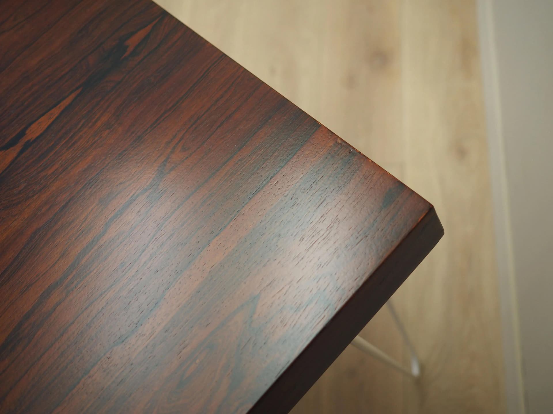 Desk, dark brown rosewood, white metal, Denmark, 1970s - 17223