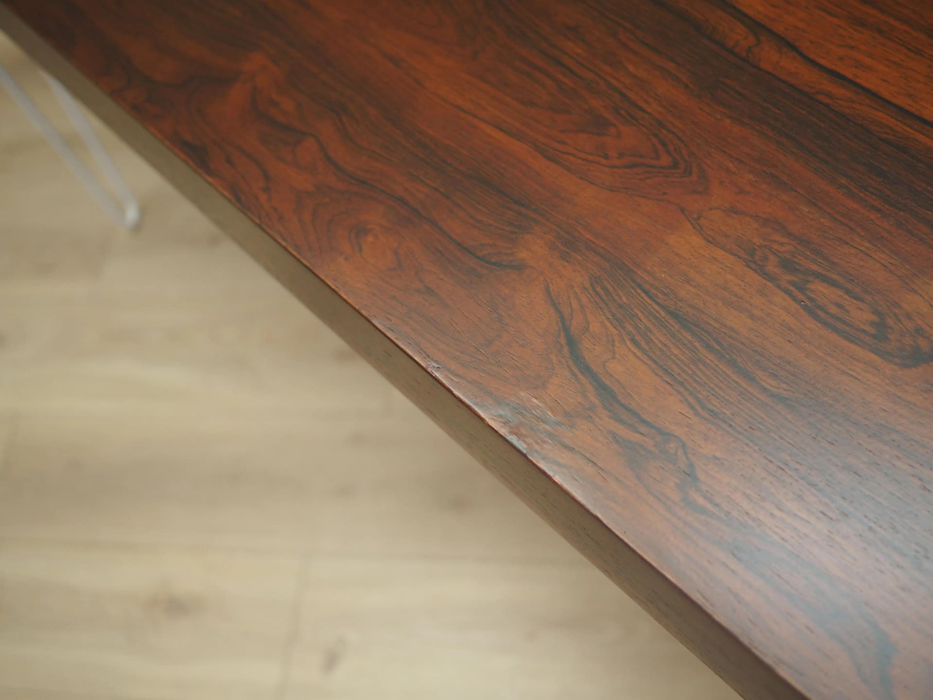 Desk, dark brown rosewood, white metal, Denmark, 1970s - 17219