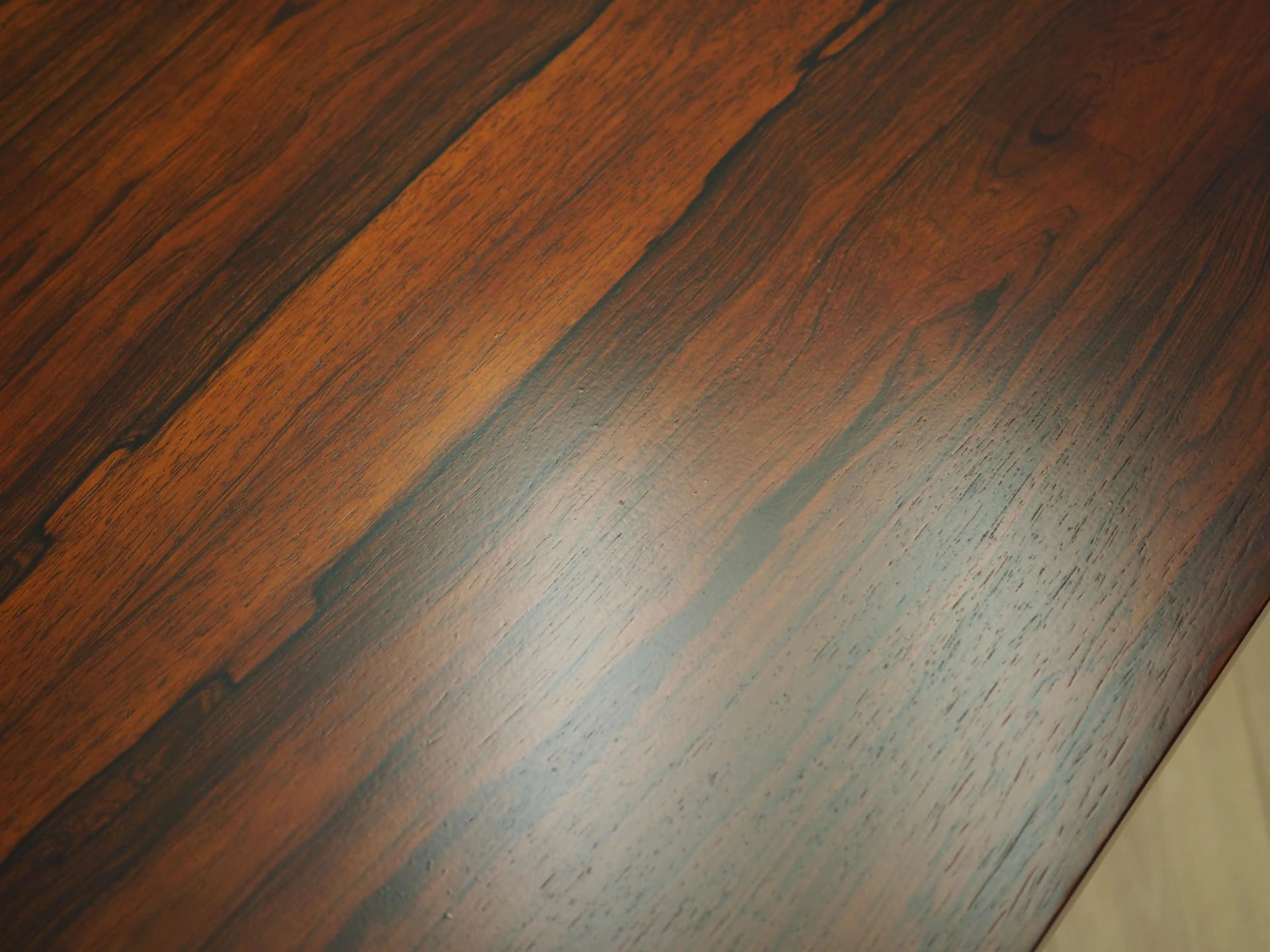 Desk, dark brown rosewood, white metal, Denmark, 1970s - 17222