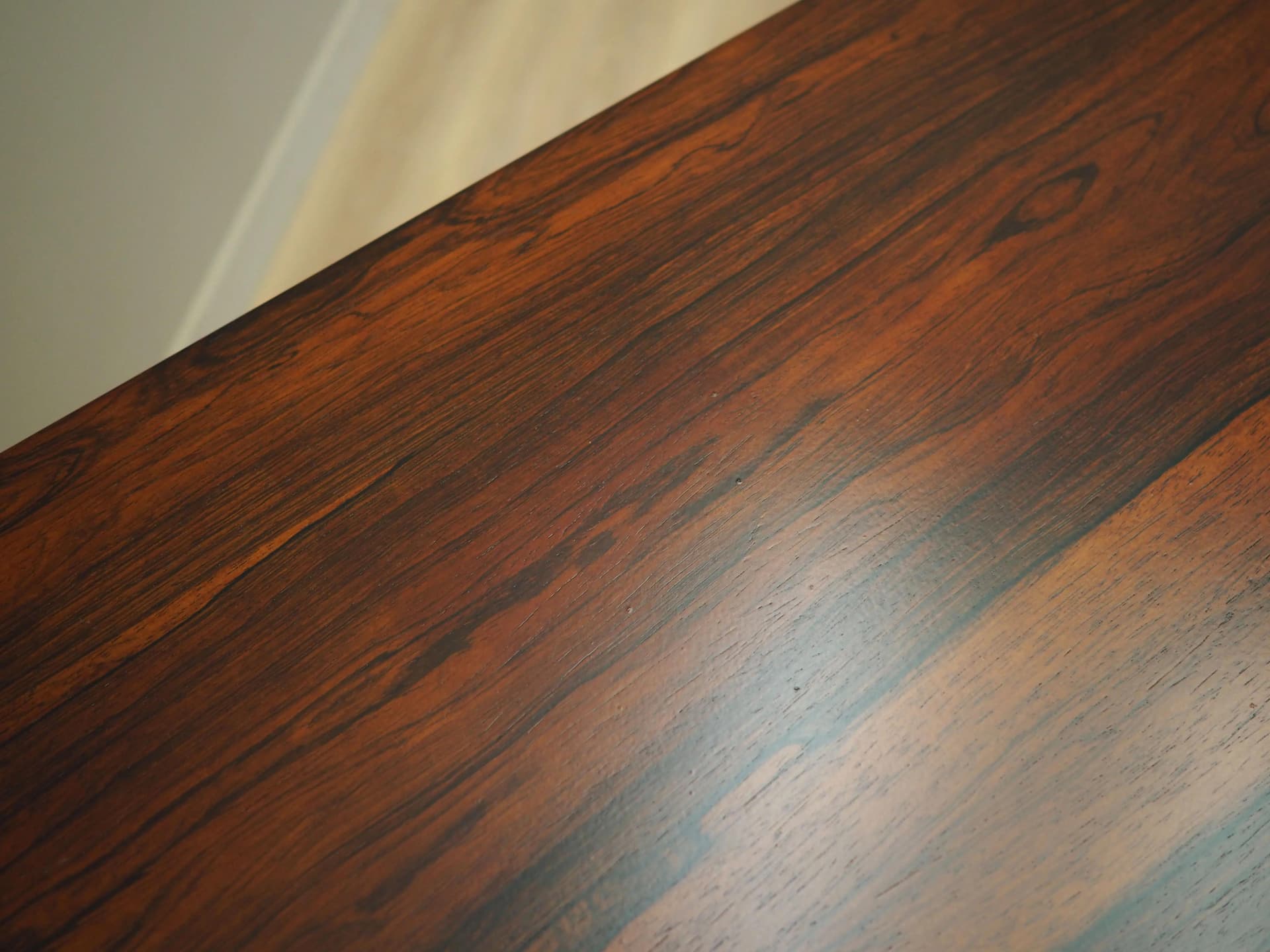 Desk, dark brown rosewood, white metal, Denmark, 1970s - 17221