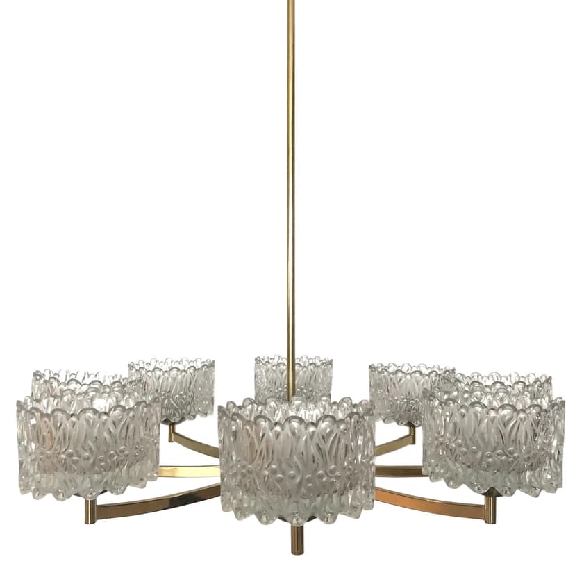 Pendant lamp, gilded brass, Germany, 1970s