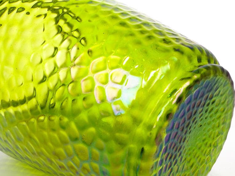 Herbatnica secesyjna, szkło zielone iryzujące, Austria, XIX w. - 240868