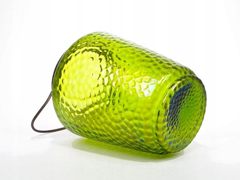 Herbatnica secesyjna, szkło zielone iryzujące, Austria, XIX w. - 240869