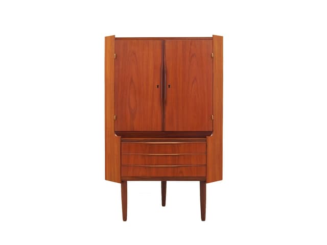 Szafka narożna, teak pomarańczowy, Dania, lata 70. - WYMIARY