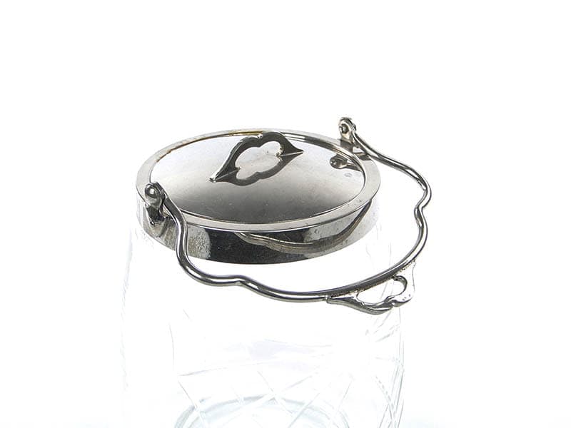 Herbatnica, Art Nouveau, transparent, szkło, lata 20. - 241120