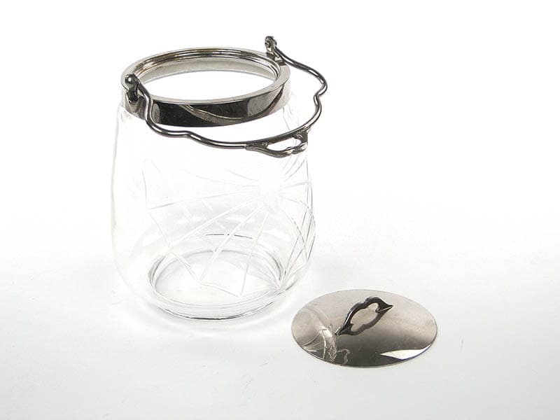 Herbatnica, Art Nouveau, transparent, szkło, lata 20. - 241122