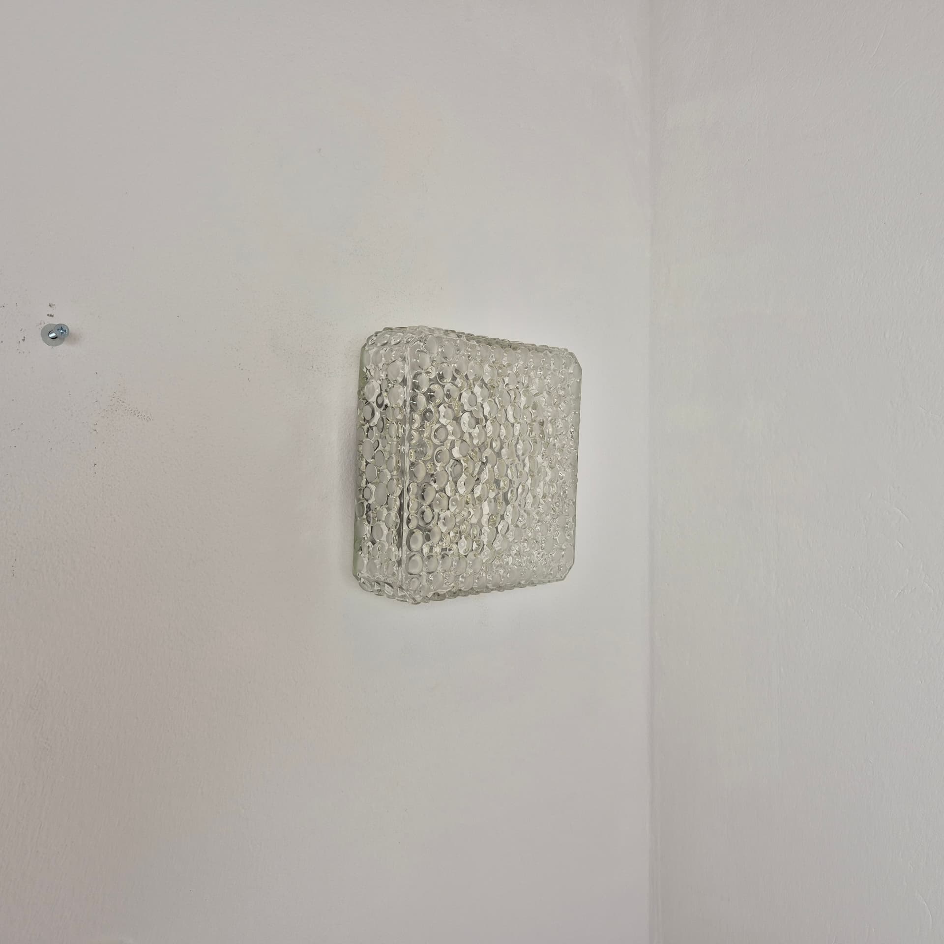 Plafon lub kinkiet, szkło transparent, Hustadt Leuchten, Niemcy, lata 60. - 241165