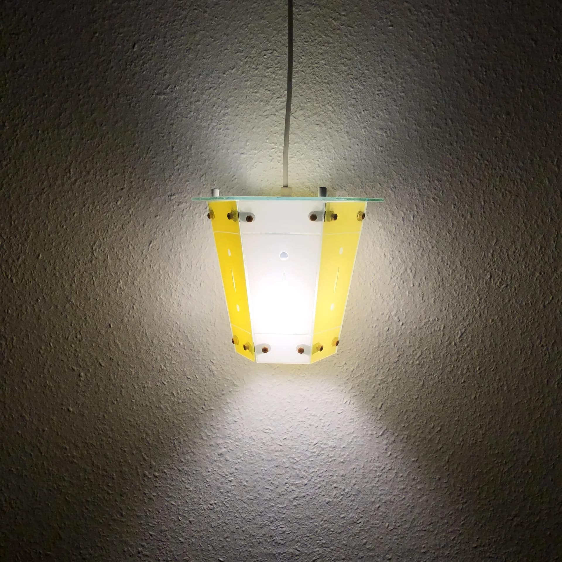 Lampa sufitowa, biały, akryl, Strangfeld&Gregor Radeberg, Niemcy, lata 60. - 17850