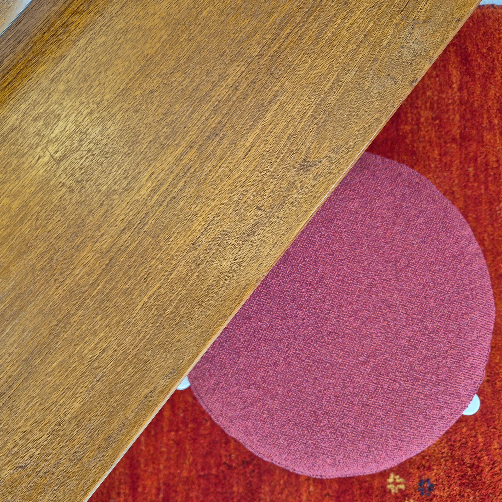 Taboret, czerwony, proj. H. Frandsen, Spøttrup, Dania, lata 60. - 241224